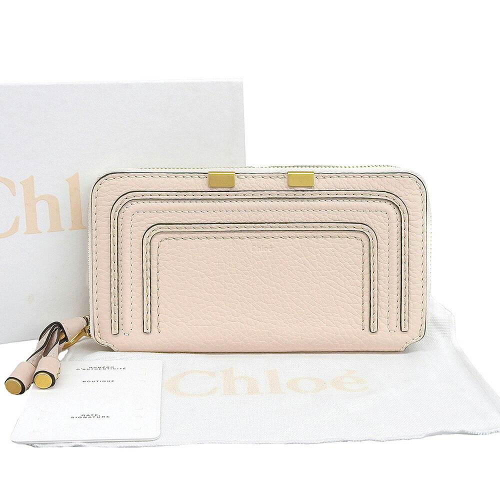 Chloé Chloe Marcie Round Long Wallet, Leather, Light Pink